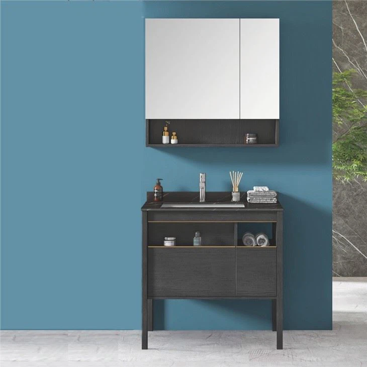 black bathroom storage cabinet